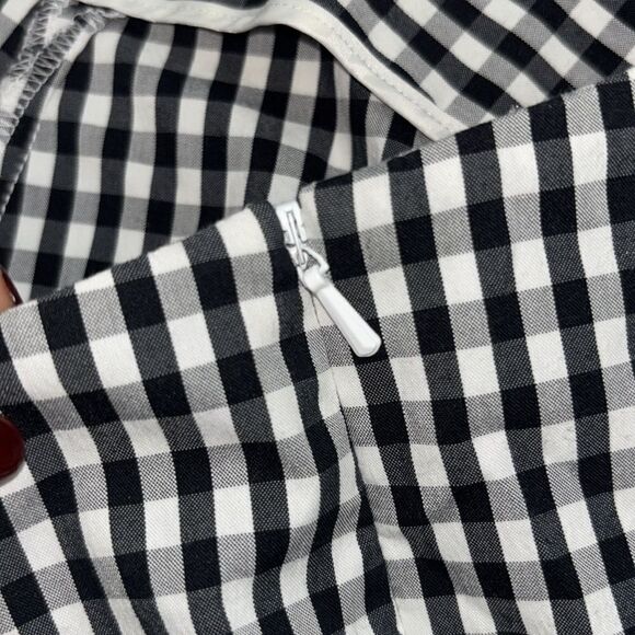 BROOKS BROTHERS Gingham Side-Zip Pant In Bi-Stretch Cotton Twill Sz 6 EUC - Picture 10 of 13